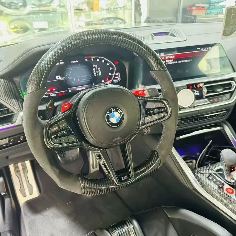 M3 M4 F30 F32 F80 F82 G80 G82 G20 G30 F G Series Chassis Custom Car CS Competition Racing Carbon Fiber Steering Wheel For BMW
