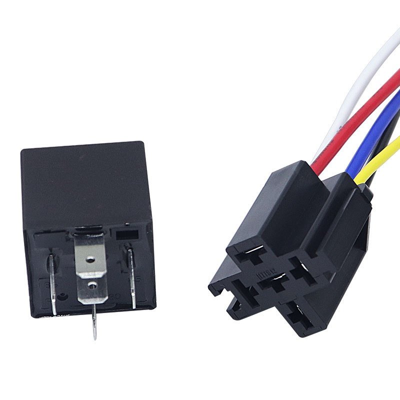 12V 24V 40A AMP 5 SPDT Car Truck Auto Automobile Automotive Relay with 5 Pin Socket 5 Wires for GPS Lamplight Fan Air Condition