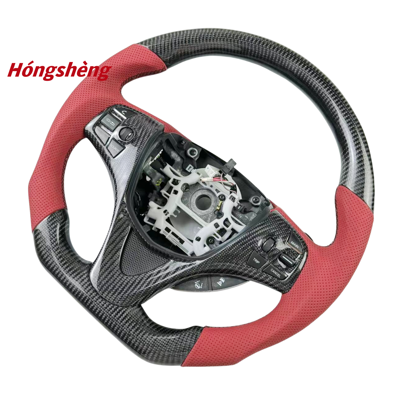 Custom Acura 2012-2018 Carbon Fiber Perforated Leather Style Car Steering Wheel