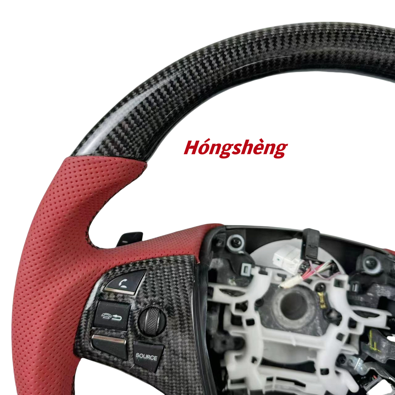 Custom Acura 2012-2018 Carbon Fiber Perforated Leather Style Car Steering Wheel