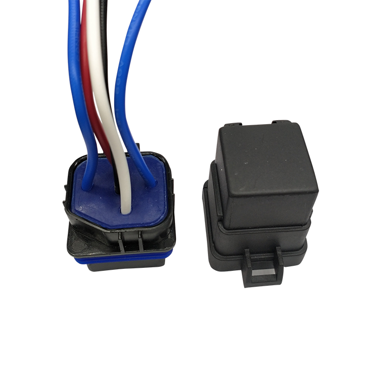 Waterproof Relay Socket 12V 24V 4pin 5 Pin Universal 40A Auto Relay with Wire Harness Socket