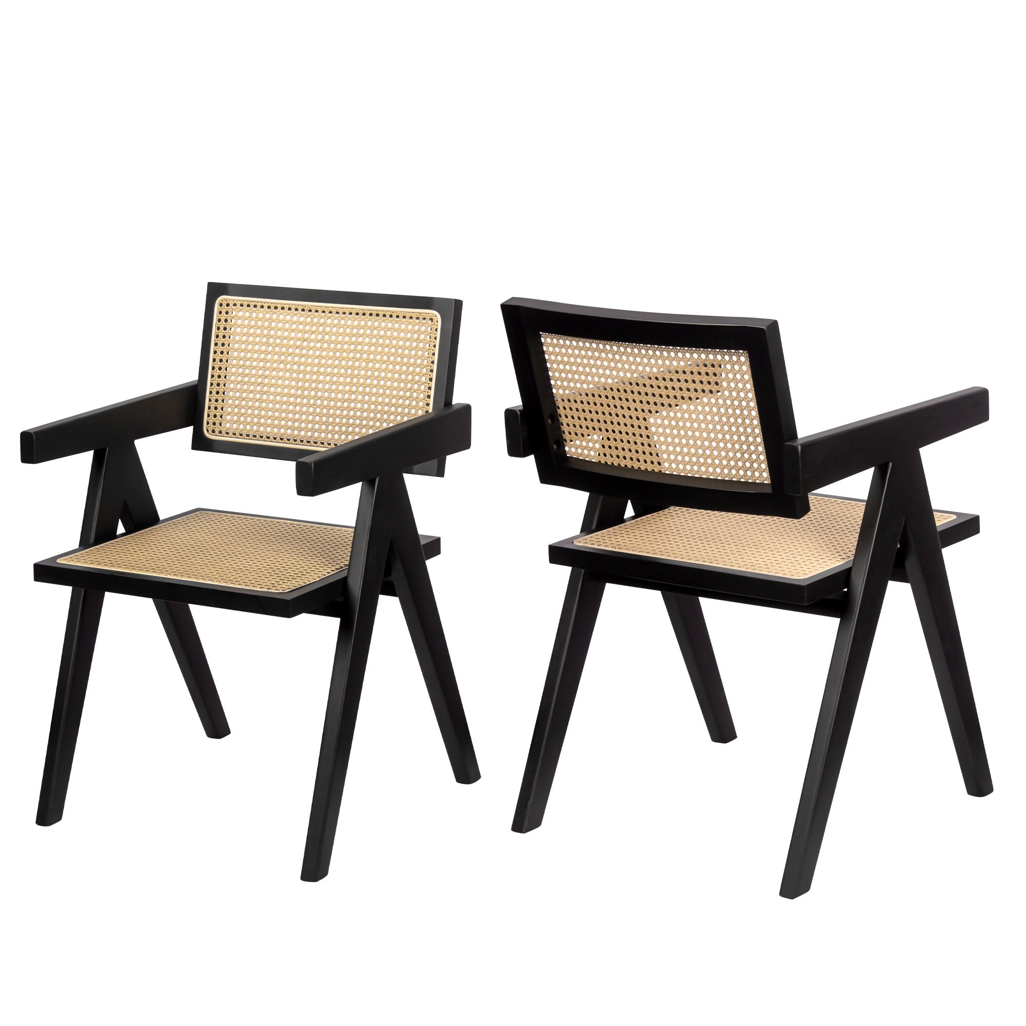 Original Walnut Color Wooden Dining Chair New Design Black Rattan Dining Chairs for the Dining Room