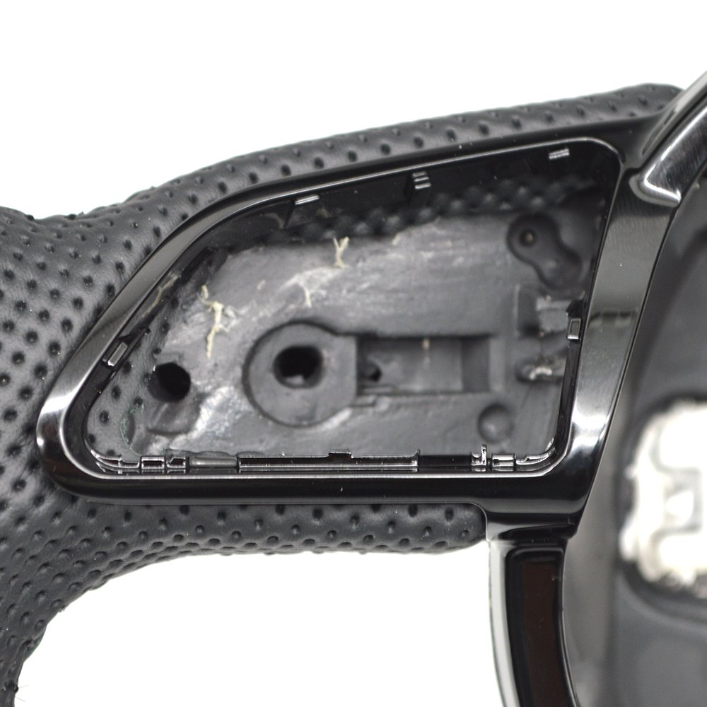 Black Stitched Full Leather Perforated Flat Bottom Steering Wheel for Audi A4 B8 A3 8V A4 A5 A7 Q3 Q5 Q7
