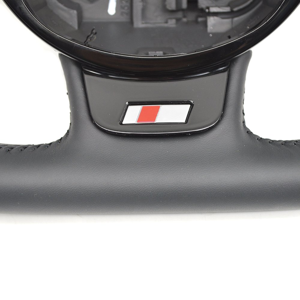 Black Stitched Full Leather Perforated Flat Bottom Steering Wheel for Audi A4 B8 A3 8V A4 A5 A7 Q3 Q5 Q7