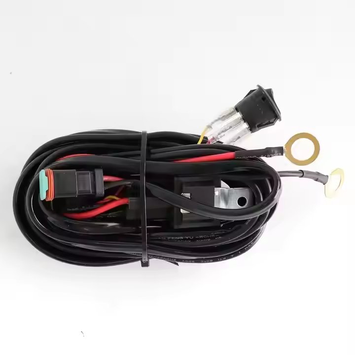 Hot Selling 1/2 LED Work Light Wiring Harness DT Plug Road Lights Switch Power Relay Blade Fuse PVC LED Light Bar Harness