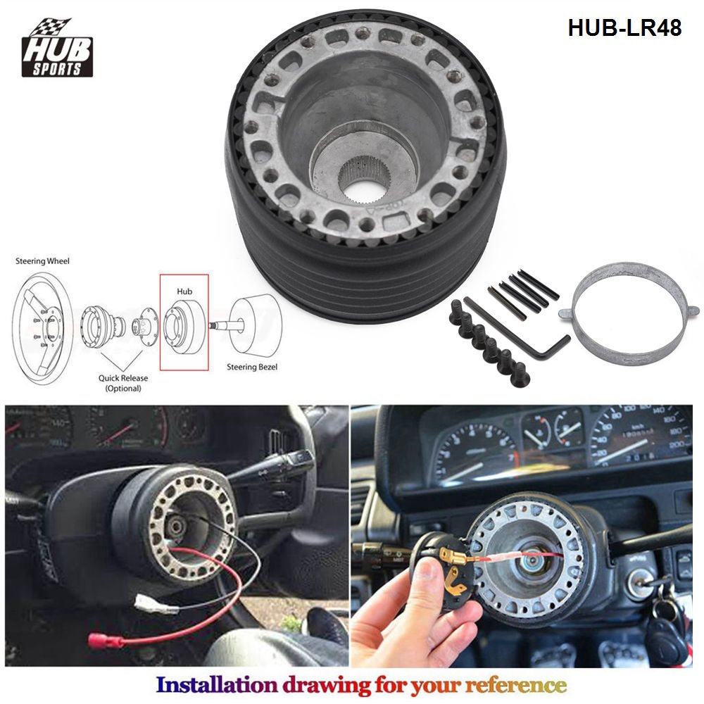 HUB sports Car Steering Wheel Hub Adapter Quick Release Boss Kit For Land Rover Defender 48 Spline HUB-LR48