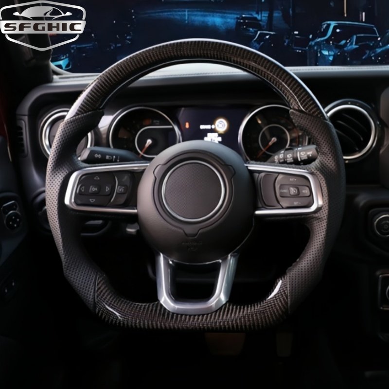 New For Jeep Wrangler Gladiator JK JL TJ KJ 2018-2024 Custom Carbon Fiber Steering Wheel Custom Car Interior Accessories