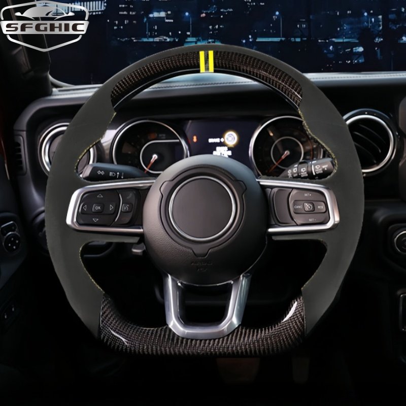 New For Jeep Wrangler Gladiator JK JL TJ KJ 2018-2024 Custom Carbon Fiber Steering Wheel Custom Car Interior Accessories