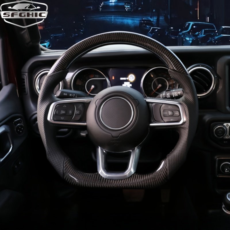 New For Jeep Wrangler Gladiator JK JL TJ KJ 2018-2024 Custom Carbon Fiber Steering Wheel Custom Car Interior Accessories
