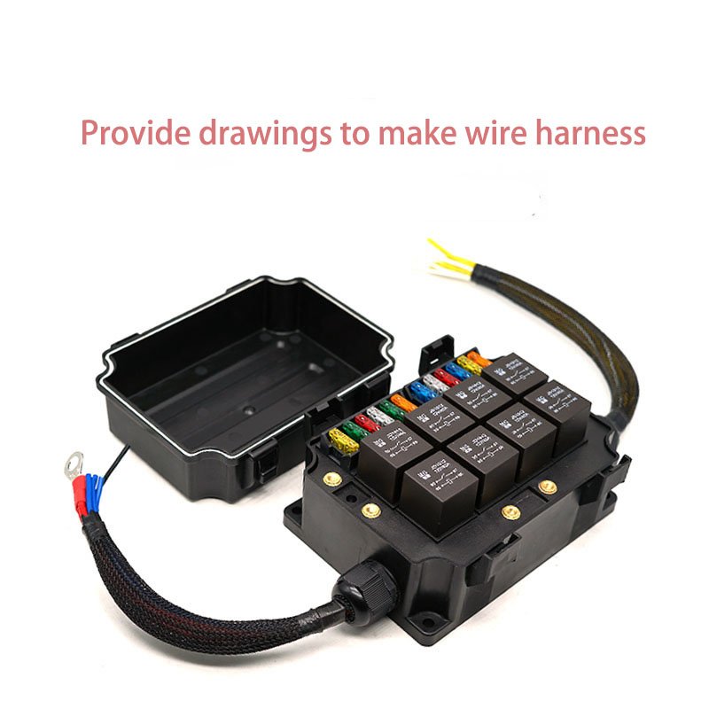 12V Auto ATC/ATO Blade Fuse 24V Truck Fuse and Relay Box Relay Fuse Box Waterproof Kit