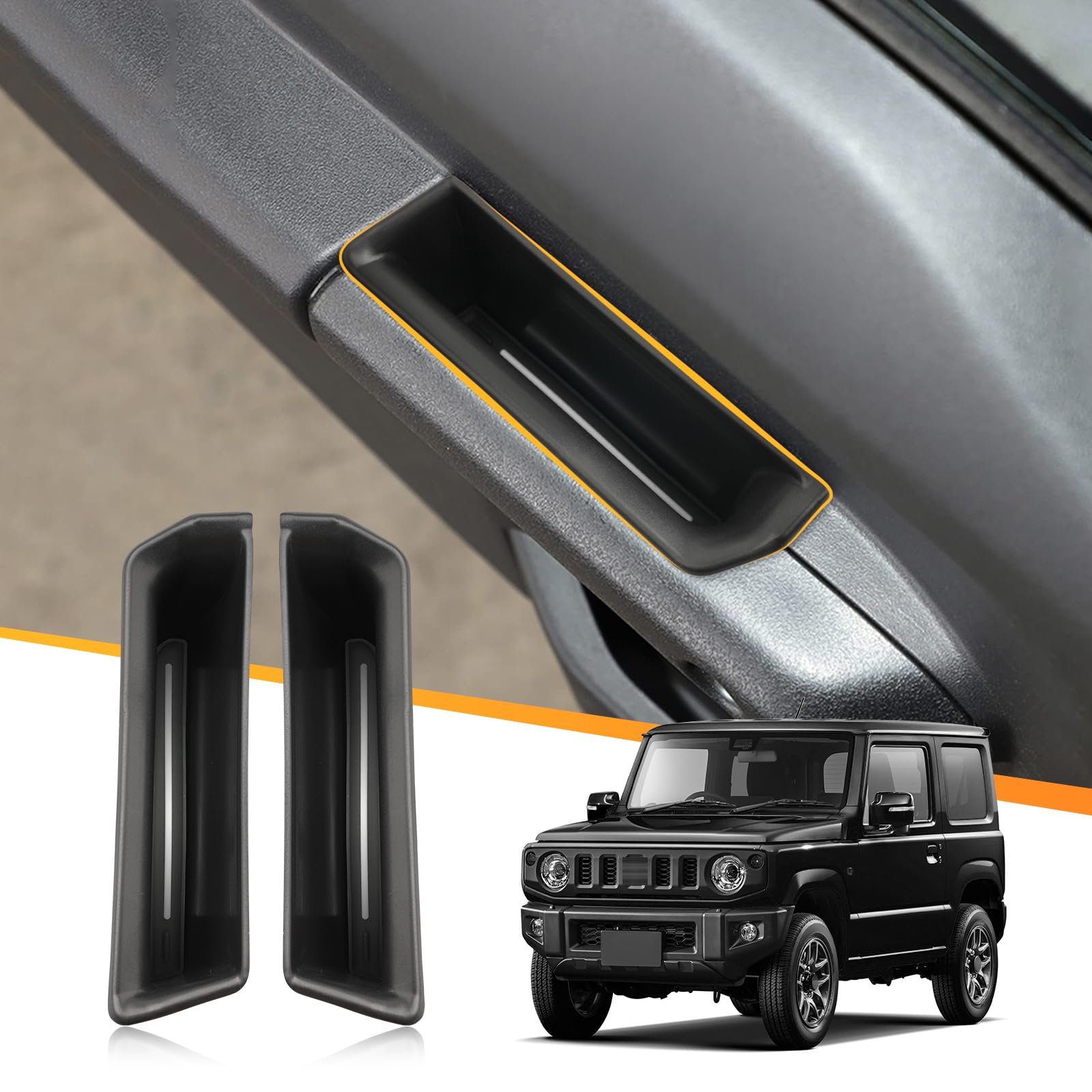 TELLIKA Accessories Interior Door Handle Armrest Insert ABS Door Side Storage Box Pocket for 2018-later Suzuki Jimny JB64 JB74