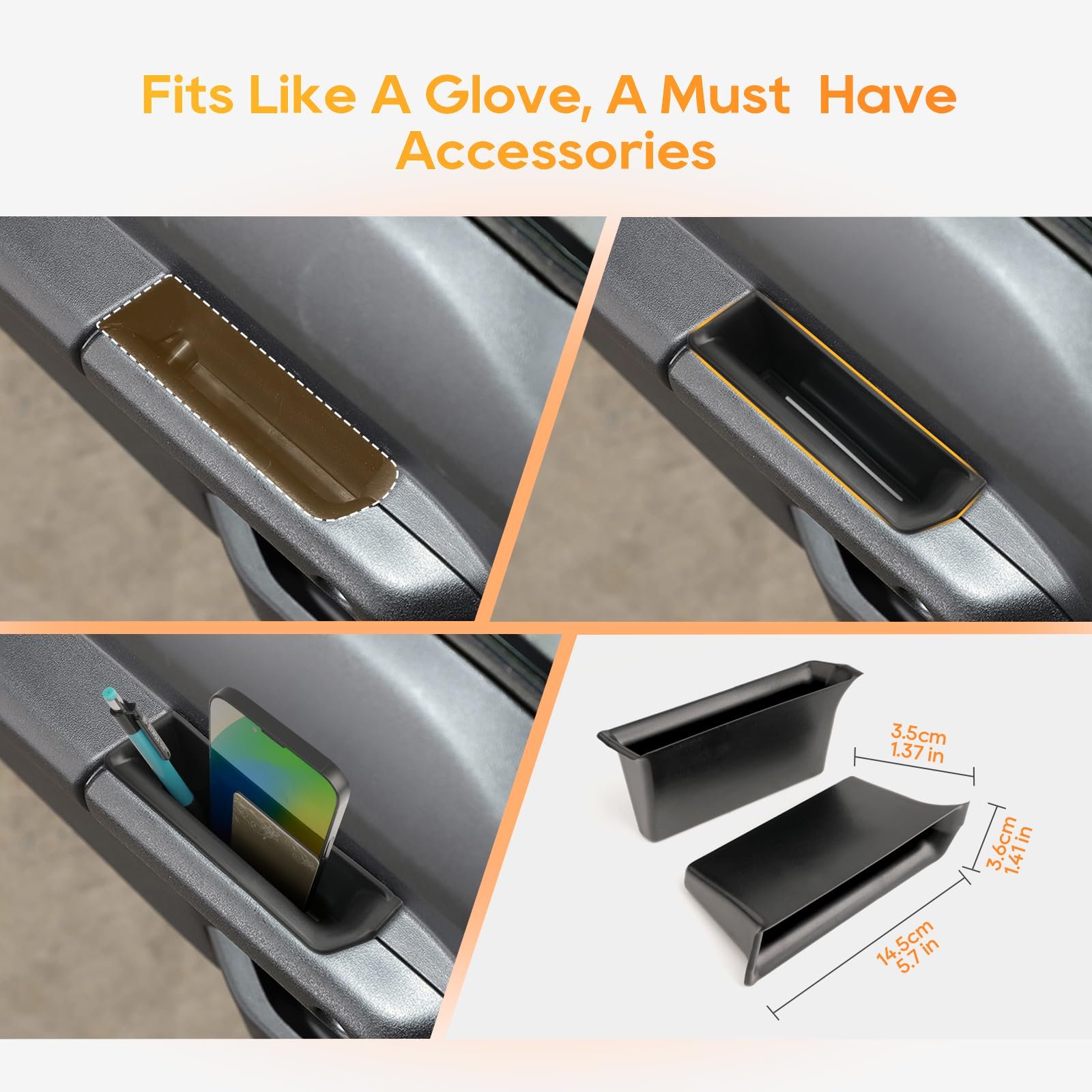 TELLIKA Accessories Interior Door Handle Armrest Insert ABS Door Side Storage Box Pocket for 2018-later Suzuki Jimny JB64 JB74