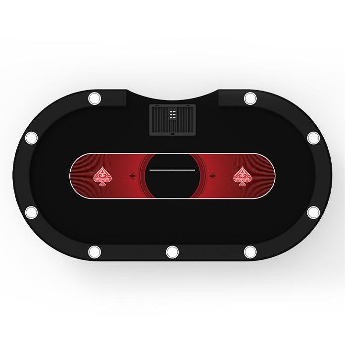 YH Oval High Quality Poker Table Texas Entertainment Table With Leather Armrest Cup Holders