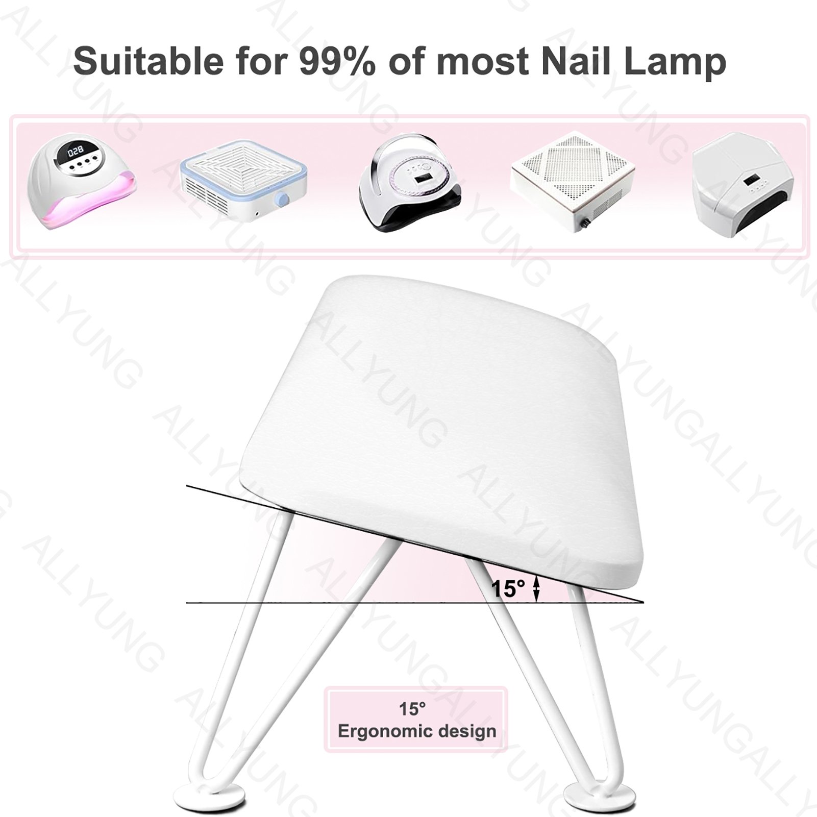 Professional Nail Art Arm Hand Rest Stand Pillow for Manicure Nail Salon With Stable Steel Foot