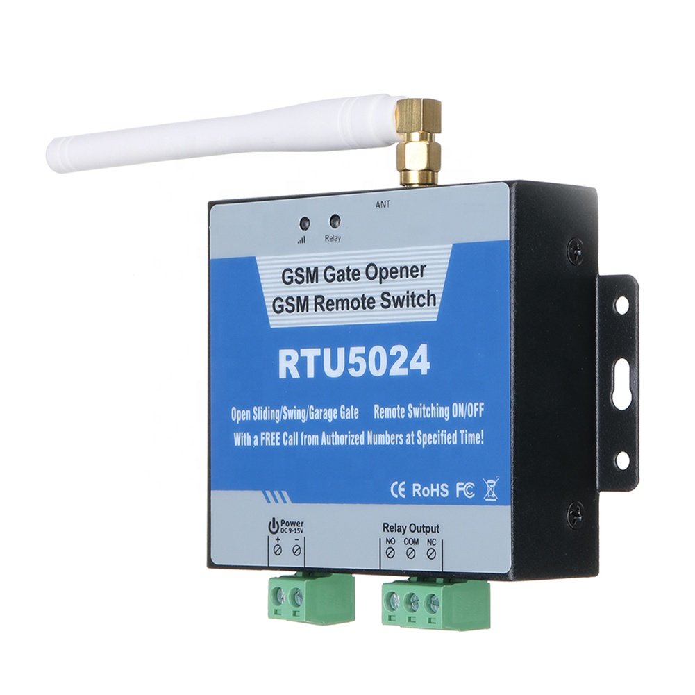 Wireless Remote Control by Free Call 850/900/1800/1900MHz Short Antenna Access Door Opener GSM Gate Opener Relay Switch RTU5024