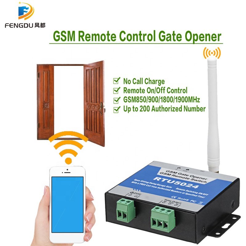Wireless Remote Control by Free Call 850/900/1800/1900MHz Short Antenna Access Door Opener GSM Gate Opener Relay Switch RTU5024
