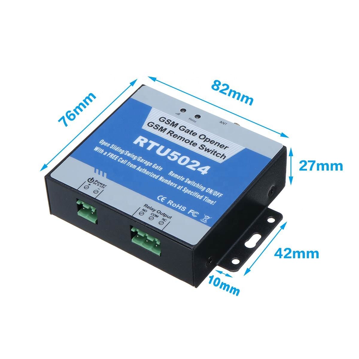 Wireless Remote Control by Free Call 850/900/1800/1900MHz Short Antenna Access Door Opener GSM Gate Opener Relay Switch RTU5024