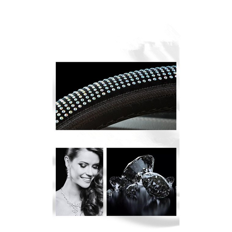 elegant series Diamond Steering Wheel Decoration Blingbling Diamond Car Steering Wheel Cover easy to install and remove