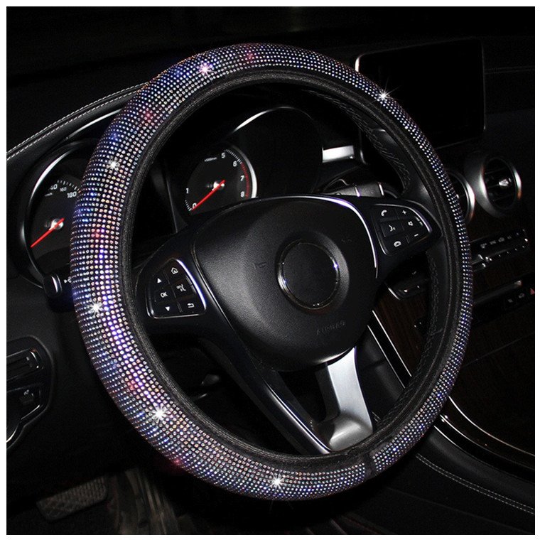 elegant series Diamond Steering Wheel Decoration Blingbling Diamond Car Steering Wheel Cover easy to install and remove