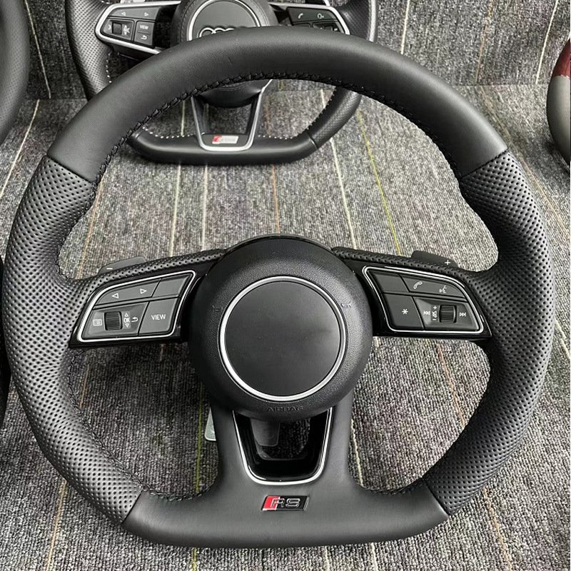 2019-2021 Audi C8 A6 S6 RS6 A7 S7 RS7 Customized Carbon Fiber and Leather Steering Wheel Modification