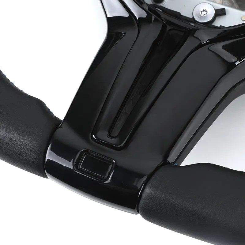 With Piano-black Trim Flat Bottom Half Perforated Leather Steering Wheel for BMW F10 F20 F30 F06 F22 M3 F80 M4 F82 X5 E70 E90