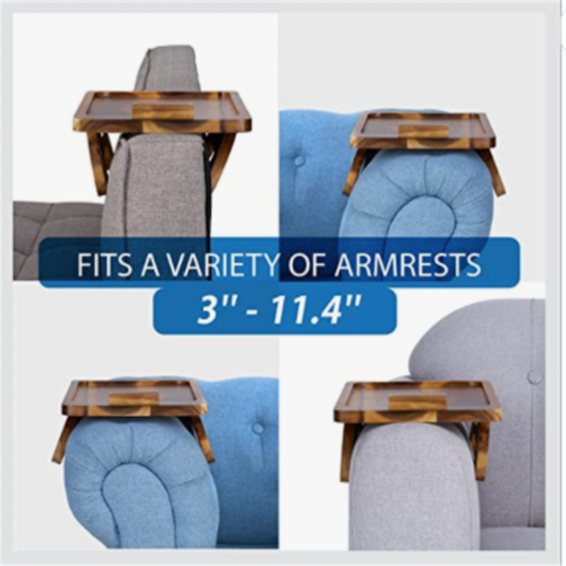 Arm Clip Table Sofa Tray Table for Couch Folding Snack Table with 360 Rotating