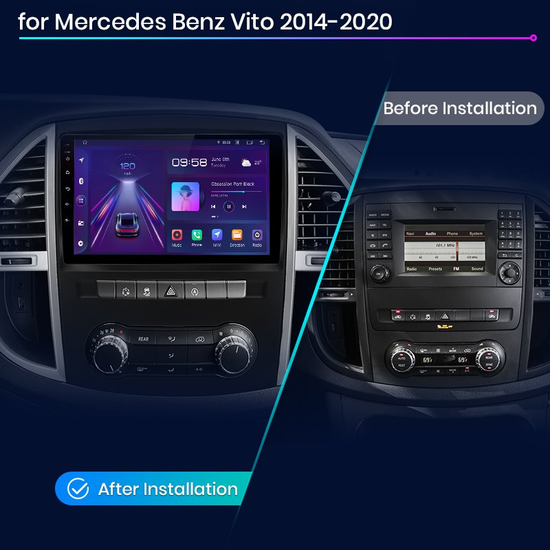 Junsun V1 EU Stock Wireless CarPlay Android Auto Navigation for Mercedes Benz Vito W447 2014-2021 Car Autoradio Multimedia Video