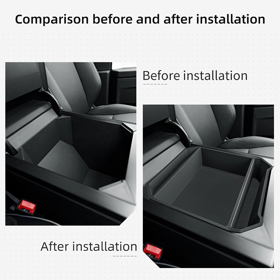 For Tesla Cybertruck Car Center Console Armrest Box Storage Box Organizing Tidying Storage Tray Auto Interior Pickup Accessories