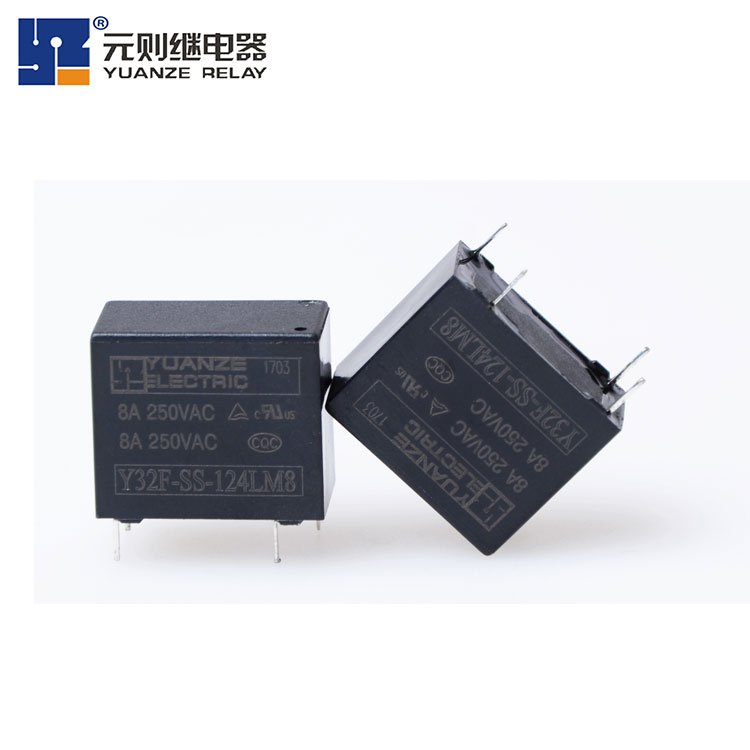 HF32F HF33F PCB Control Relay DC5v 12v 24v 4pin SPST Low Power Miniature Relay Yuanze Y32F 5A 250VAC 12v Relay