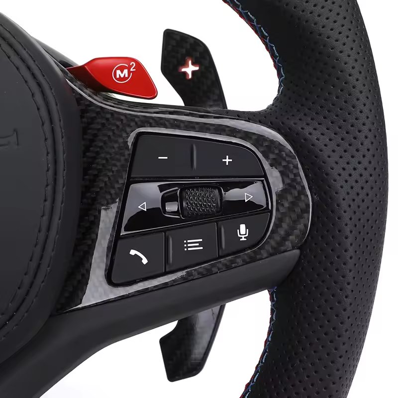 With M1 M2 Button M Sport Volant Lenkrad Carbon Steering Wheel for BMW 3 Series G30 G31 M5 X3 G01 G20 M4 G82 G80 M340i G11 G12