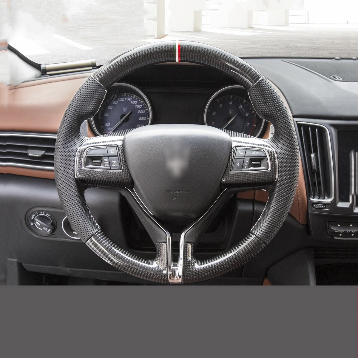 Factory Direct Sale Sports For Maserati Granturismo Ghibli Martha Gt President Carbon Fiber Leather Car Steering Wheel