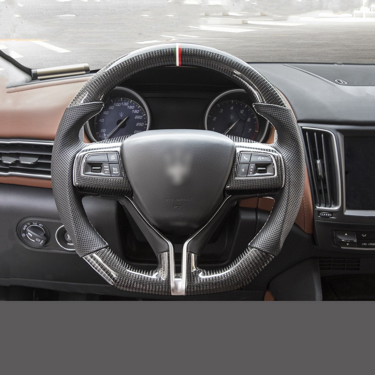 Factory Direct Sale Sports For Maserati Granturismo Ghibli Martha Gt President Carbon Fiber Leather Car Steering Wheel