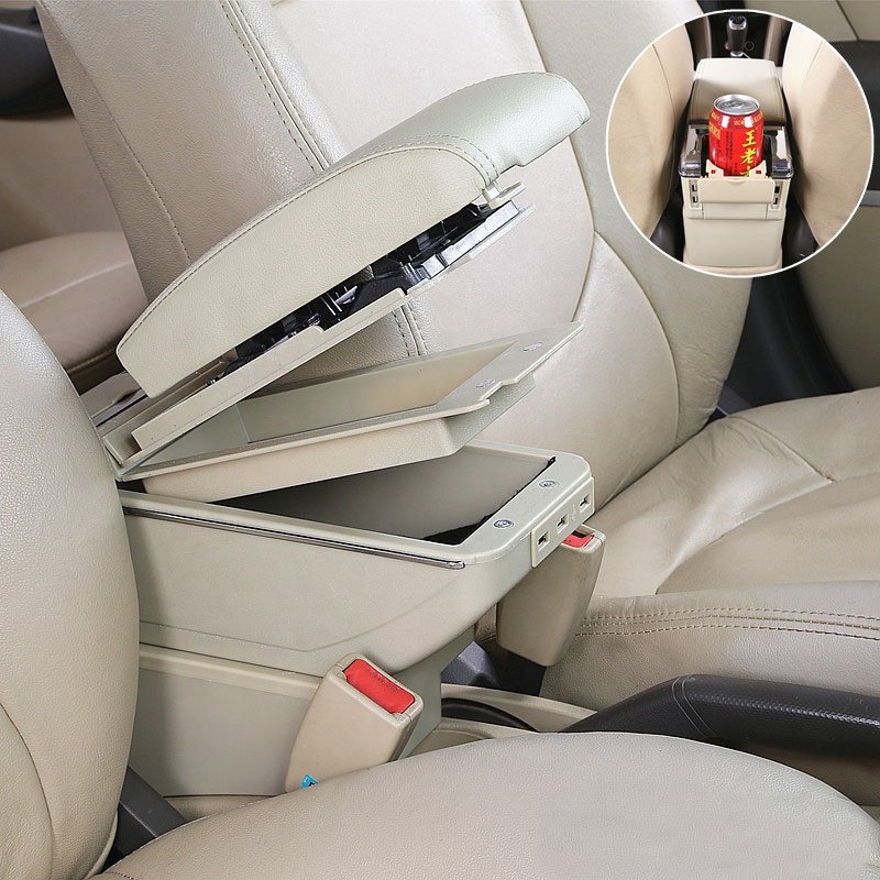 Automotive Interior Accessories Seat Armrest Console Storage Organizer Universal Car Arm Rest Console Box With 7 USB