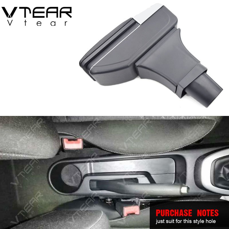 Vtear for Kia Picanto Armrest Leather Central Store Storage Box Red Thread Car-styling Interior ABS Arm Rest Accessories Part