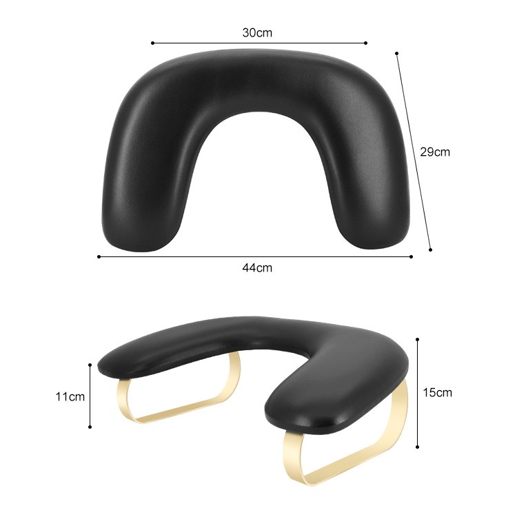 Butterfly Shaped Black or White Nail Armrest for Manicure With Gold Legs