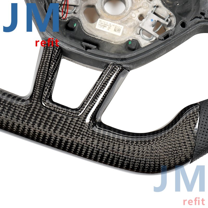 Professional Customized Carbon Fiber Steering Wheel For Skoda Octavia Kodiak Alcantara Leather Led Rpm