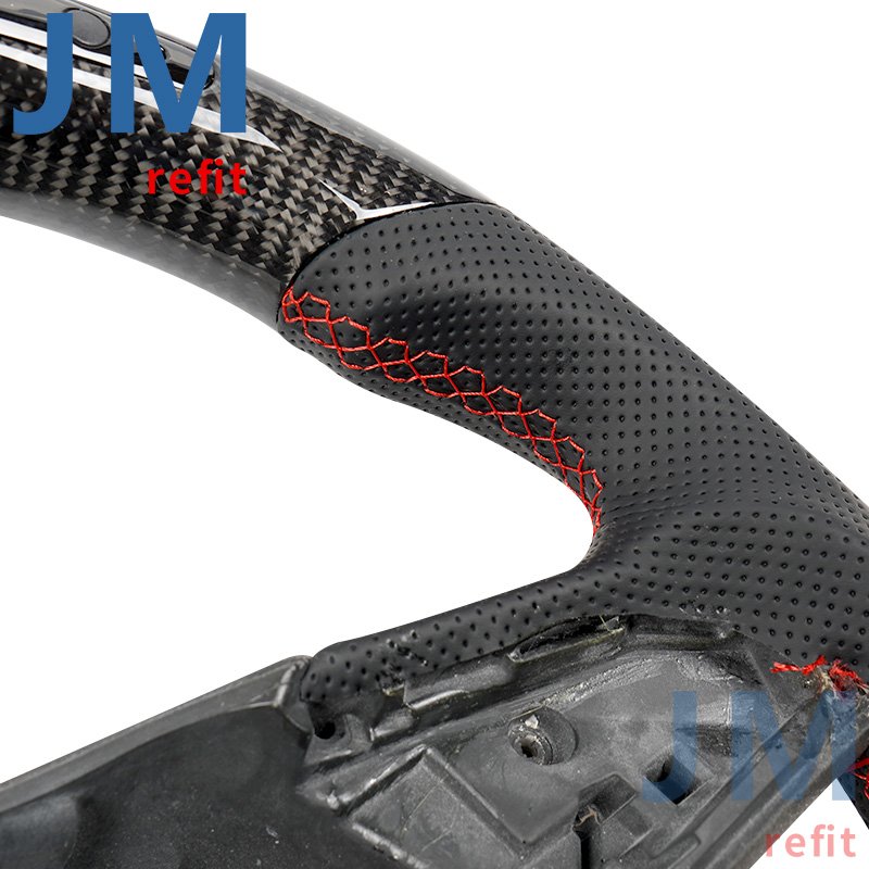 Professional Customized Carbon Fiber Steering Wheel For Skoda Octavia Kodiak Alcantara Leather Led Rpm
