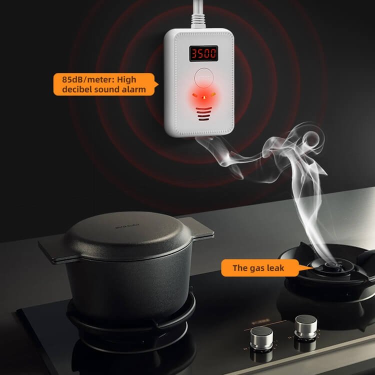 Factory Directly Sell Wireless LPG Natural Gas Leak Detector Alarm with Solenoid Valve