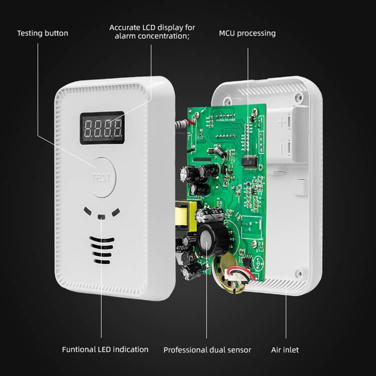 Factory Directly Sell Wireless LPG Natural Gas Leak Detector Alarm with Solenoid Valve