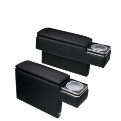 Toyota Armrest Hiace 200 Series 4 Type S-GL Super GL 2 Piece Set Center Console Accessories Case Elbow Bracket Black Cup Holder