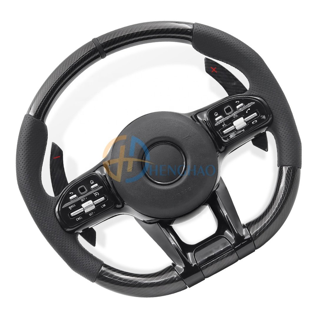 Custom Steering Wheel Accessories For Mercedes Benz AMG GLE C-Class G-Class W204 W213 W463 W166 W205 Carbon Fiber Steering Wheel