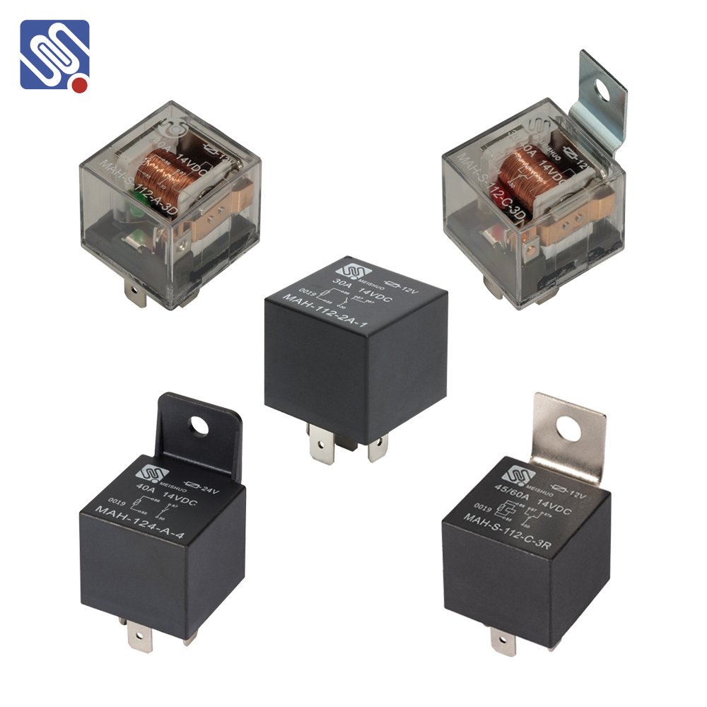 Meishuo MAH Best Quality 40a 60a 12v 24v Auto Electrical Relais Jd1914 4pin 5pin Headlight Horn Relay