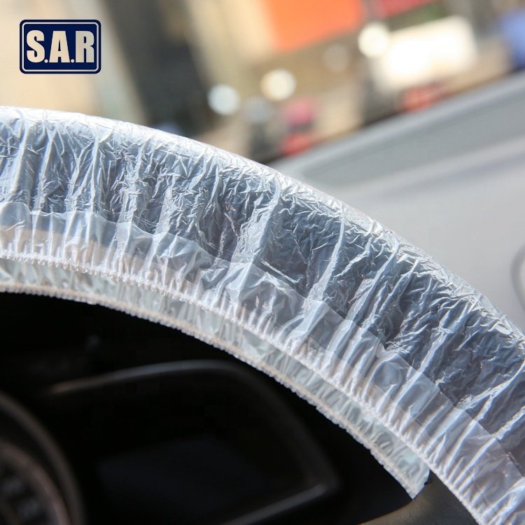 18micron Top Quality Universal Waterproof Plastic Transparent Car Steering Wheel Cover