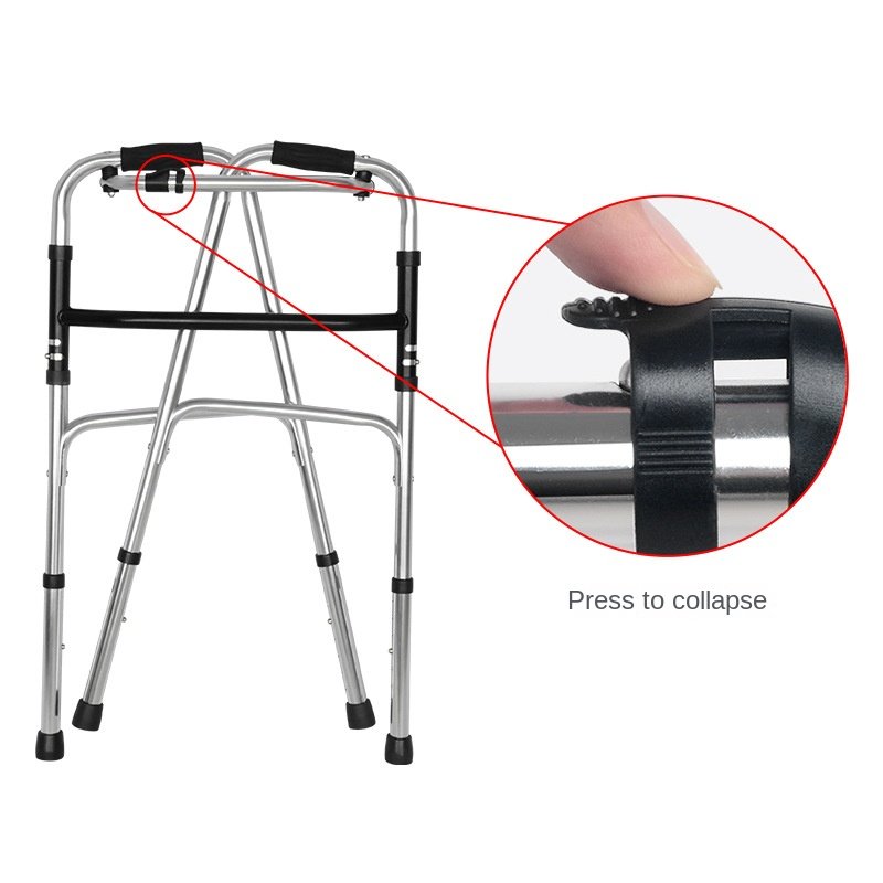 Lightweight Four-Corner Folding Wheelchair with Armrest Trolley Elderly Disabled Walker Crutch Exercise Rehabilitation Equipment