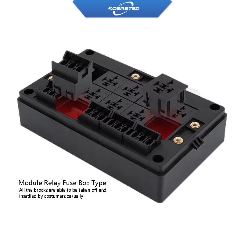 KKA-FB-6R6F Automotive Relay Fuse Box, Car Fuse Box, Auto Control Box Including 6 Relays, 6 Fuses and Connectors