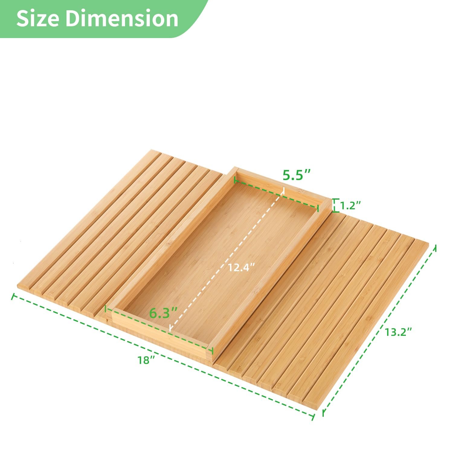 Combohome Foldable Bamboo Sofa Tray Table for Couch, Sofa Armrest Anti-Slip Clip on Tray Cup Holder for Snacks Phone Control
