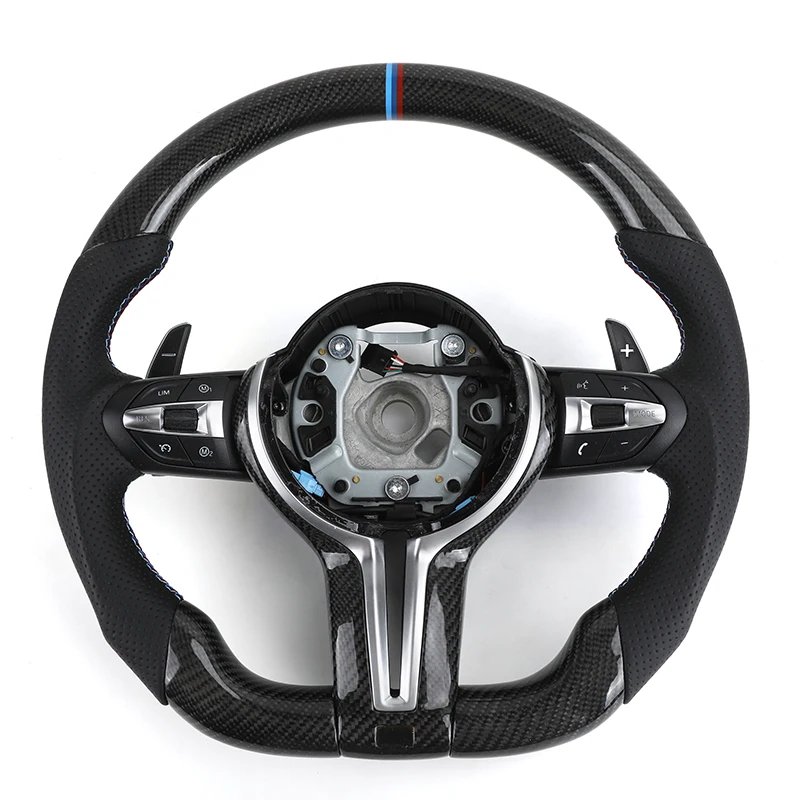 Specially tailored For BMW F10 F30 M5 M6 E60 E70 Carbon Fiber Steering Wheel Modification Leather perforated steering wheel