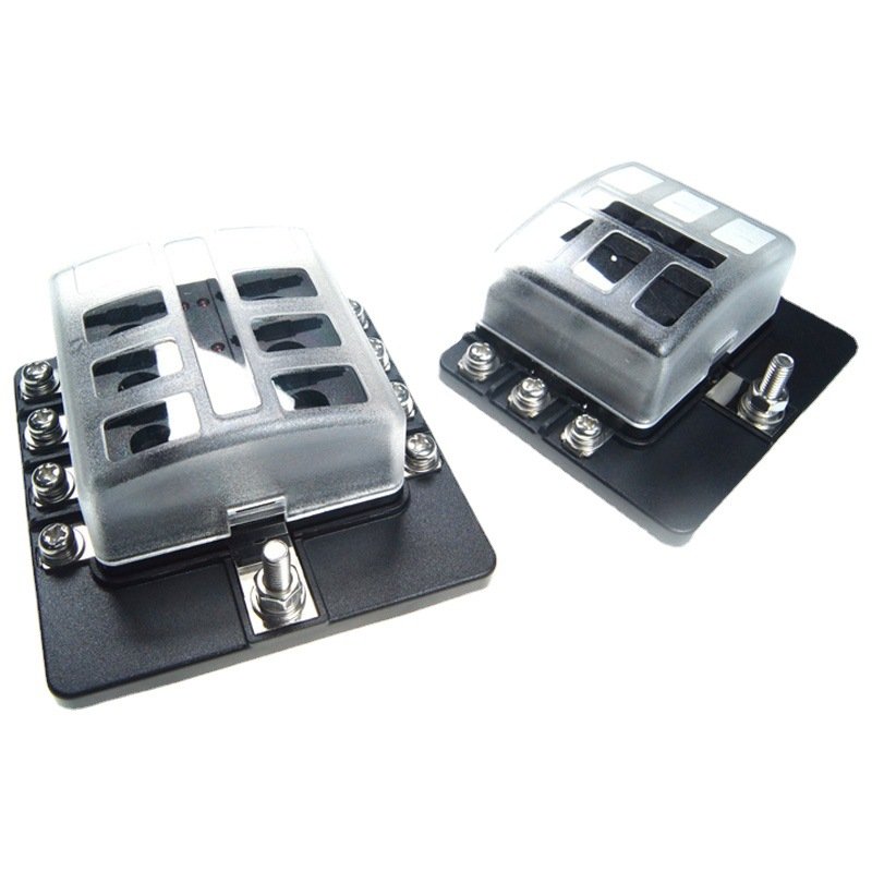 32V DC 12 Way Waterproof Auto Car Power Distribution Blade Fuse Holder Screw Type Fuse Box with LED
