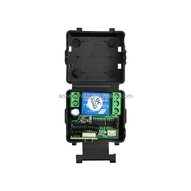 DC 12V 10A 1CH Relay Receiver Fixed Code 433 MHz Wireless Remote Control Switch Transmitter for Garage Gate Motor Light ON/OFF