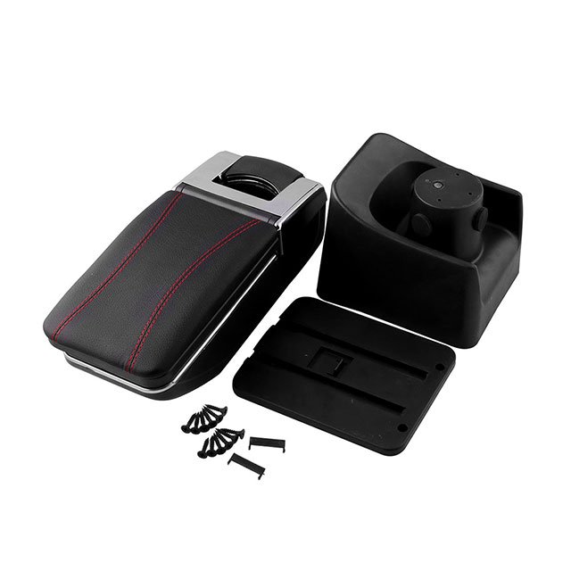 Black Leather Red Line Car Armrest Truck Seat Covers for VW Volkswagen Polo